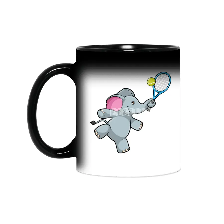 Elephant at Tennis with Tennis racket Sihirli Kupa