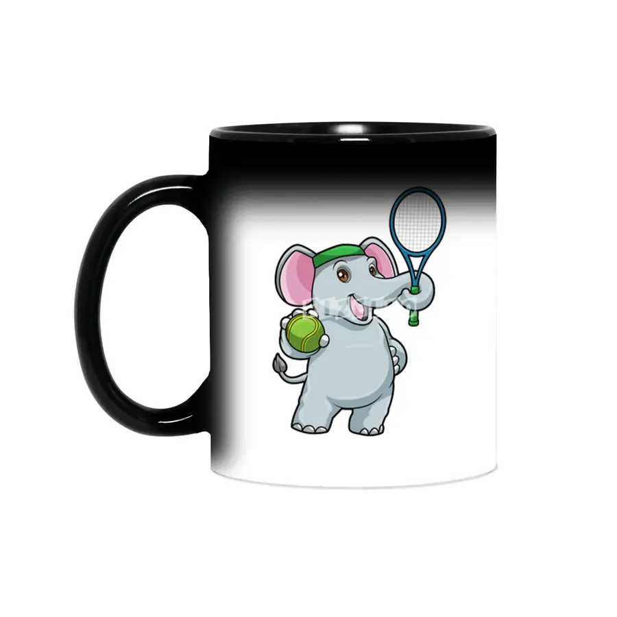 Elephant at Tennis with Tennis racket & Ball Sihirli Kupa