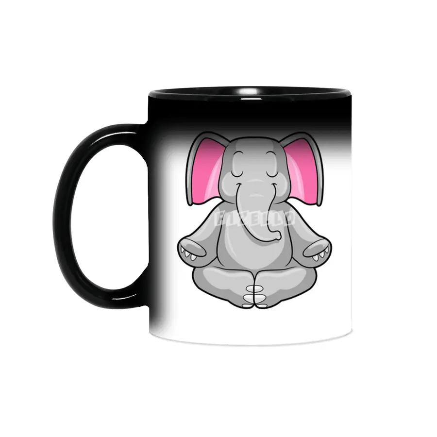 Elephant at Yoga in Cross-legged Sihirli Kupa