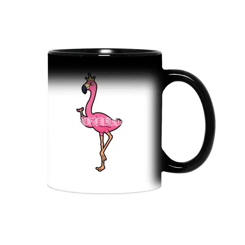 Flamingo as King with Crown & Staff Sihirli Kupa