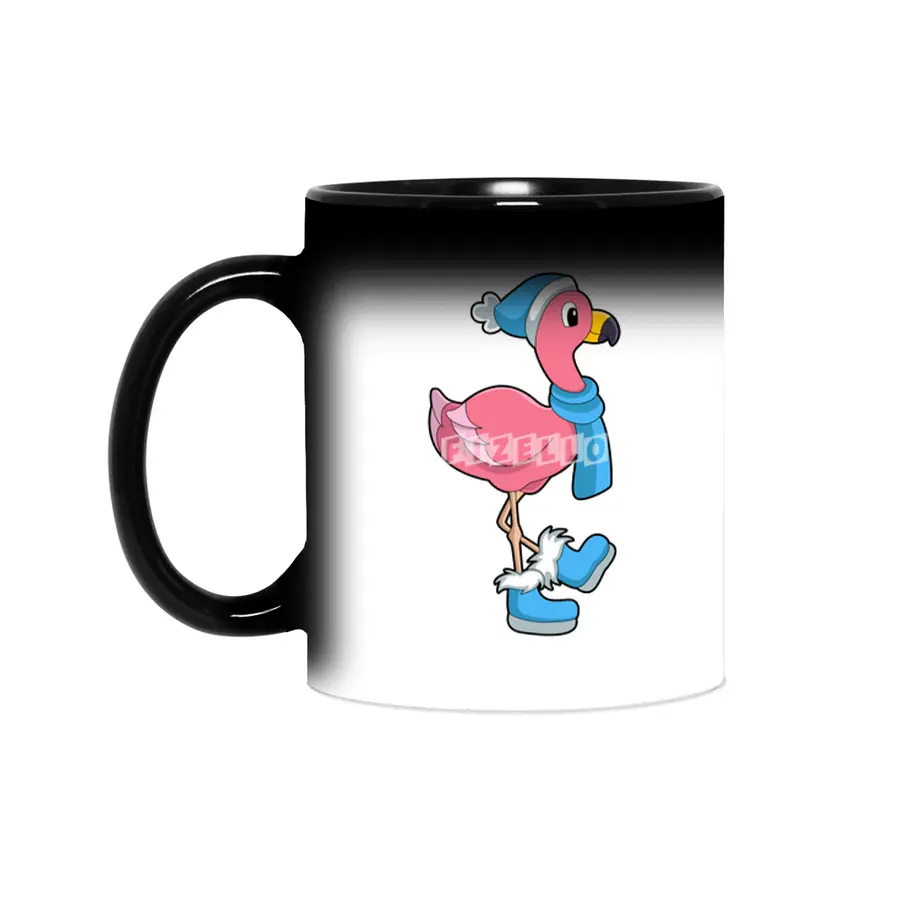 Flamingo with Scarf & Hat Sihirli Kupa