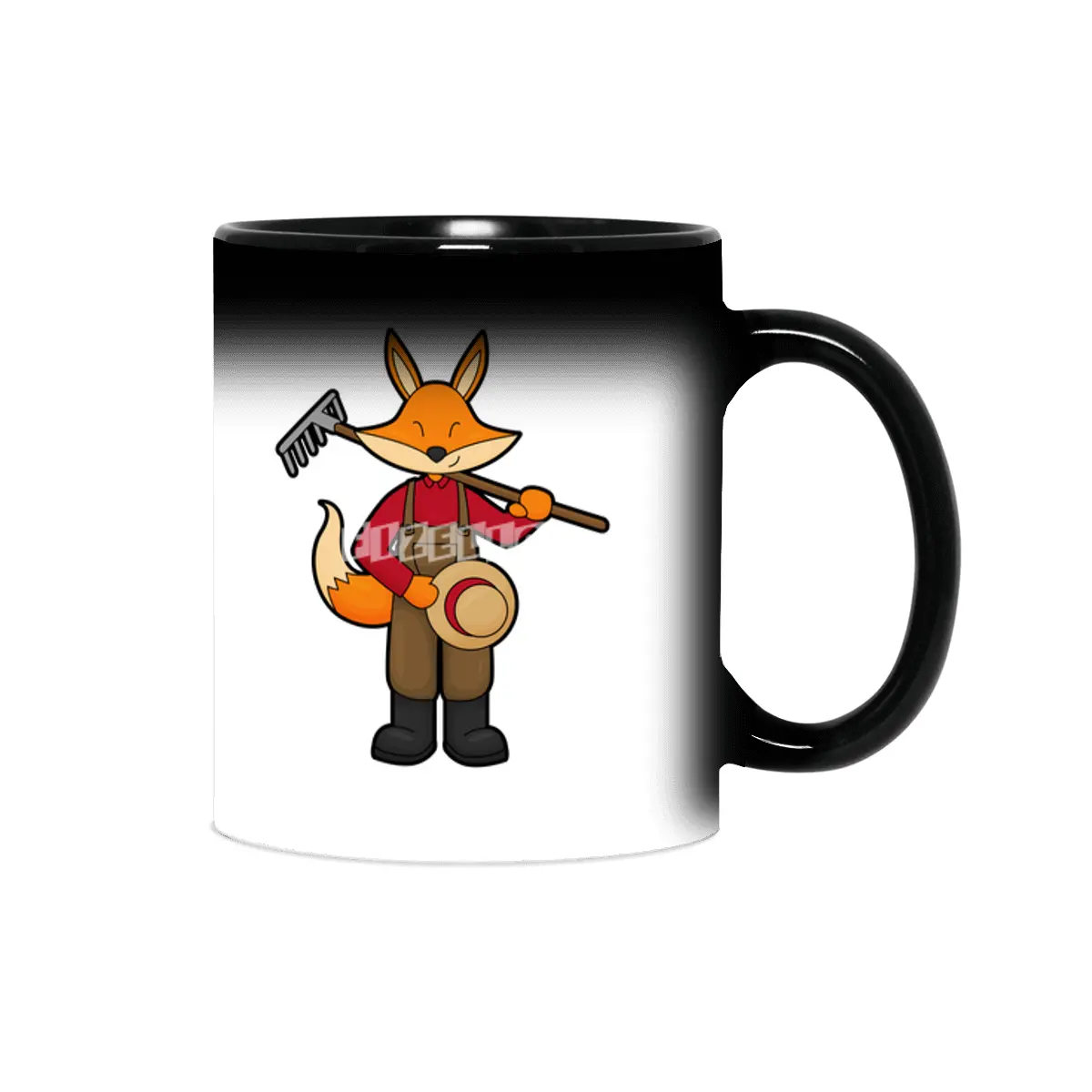 Fox as Farmer with Rake & Hat Sihirli Kupa