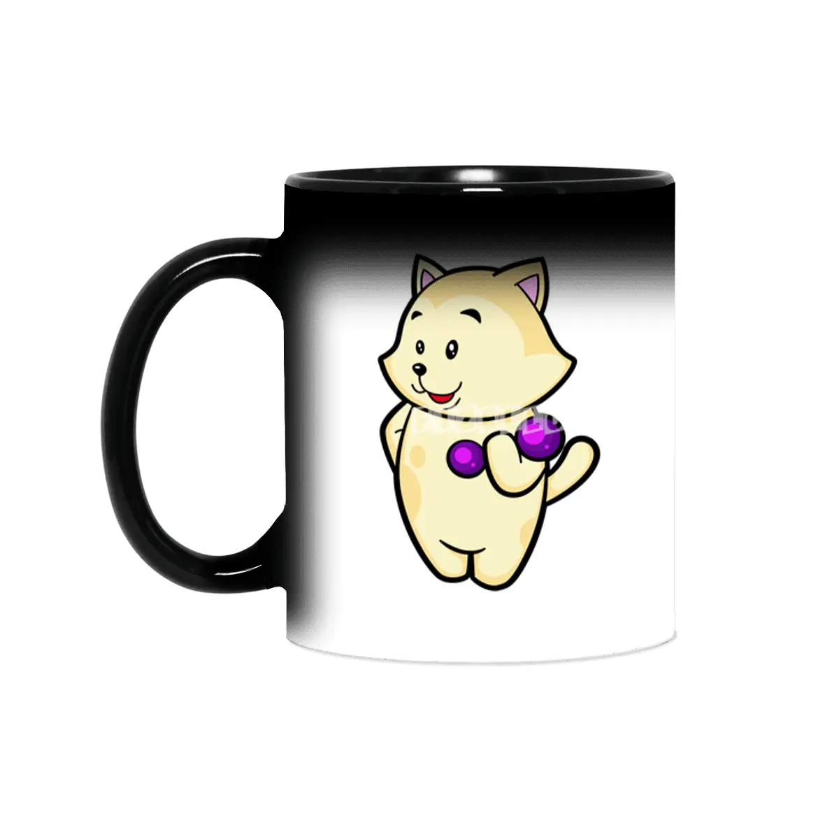 Cat at Biceps training with Dumbbell Sihirli Kupa