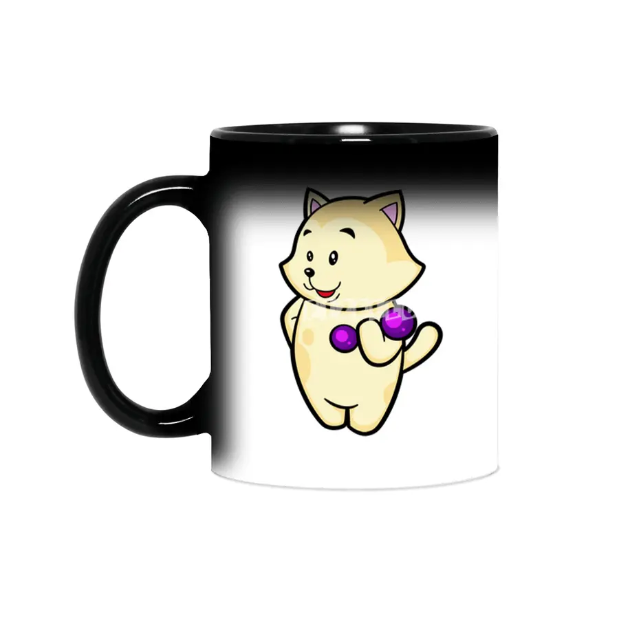 Cat at Biceps training with Dumbbell Sihirli Kupa