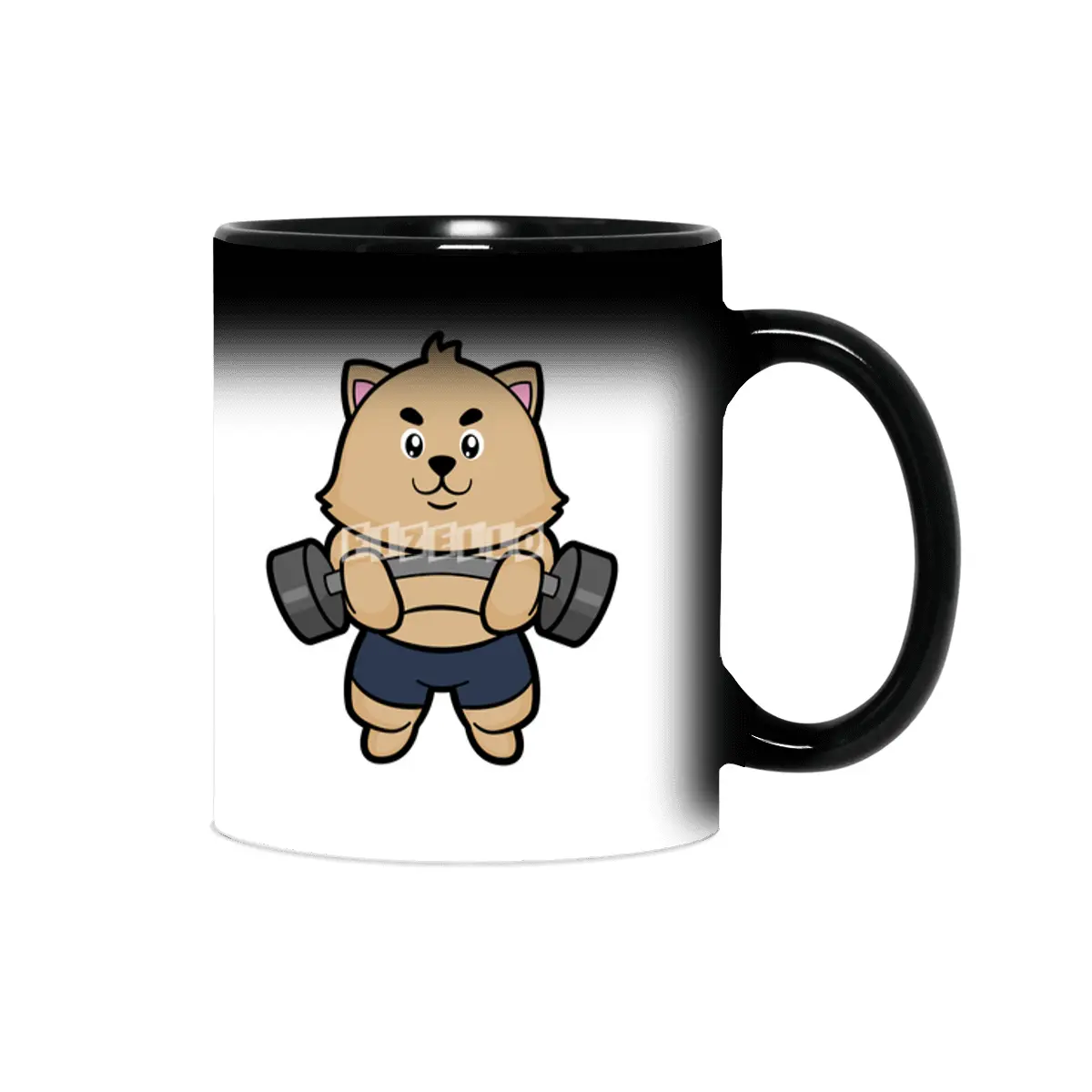 Cat at Bodybuilding with Barbell Sihirli Kupa