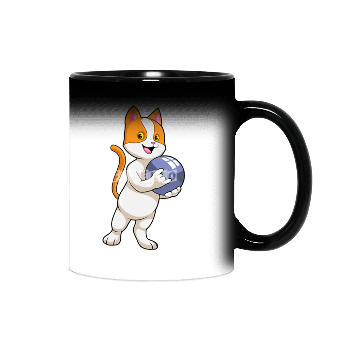 Cat at Bowling with Bowling ball Sihirli Kupa