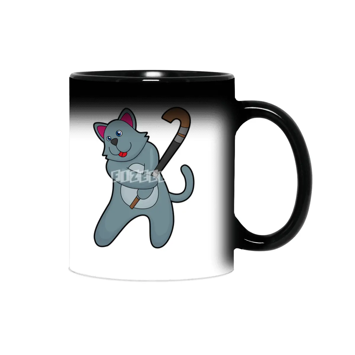 Cat at Hockey with Hockey stick Sihirli Kupa