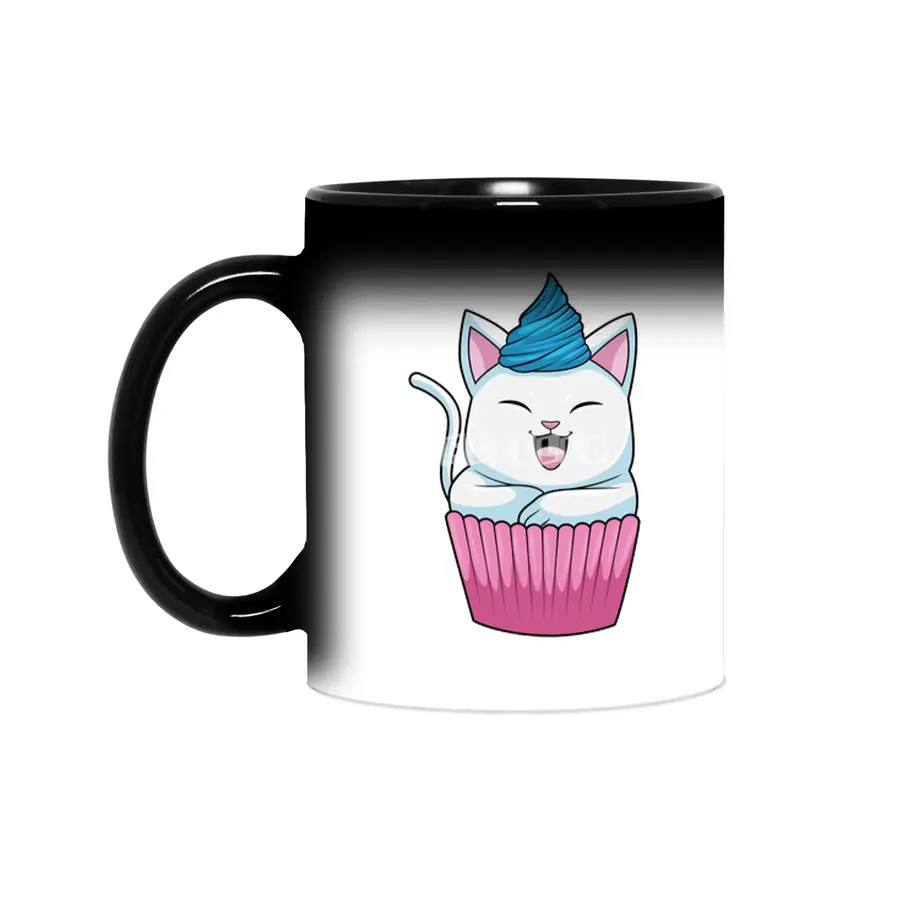 Cat Eating Muffin Sihirli Kupa