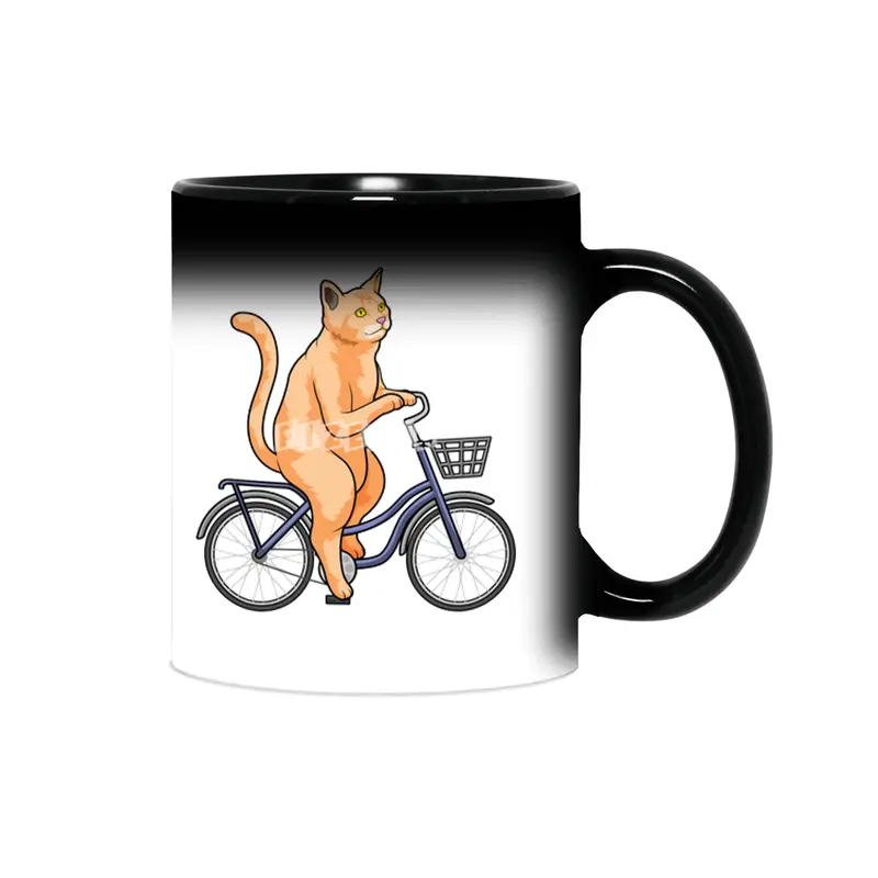 Cat with Bicycle Sihirli Kupa