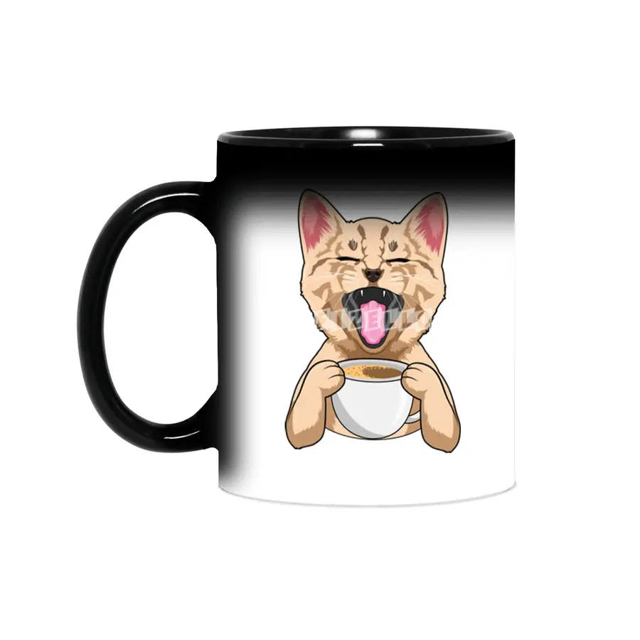 Cat with Cup of Coffee Sihirli Kupa