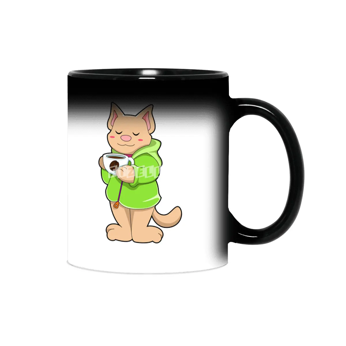 Cat with Cup of Coffee & Pajamas Sihirli Kupa