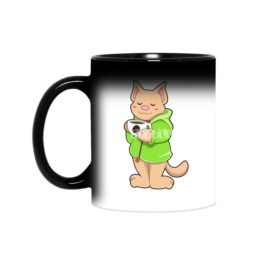 Cat with Cup of Coffee & Pajamas Sihirli Kupa