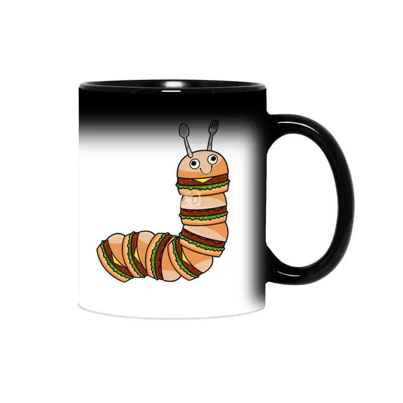 Caterpillar as Cheeseburger with Beef & Salad Sihirli Kupa