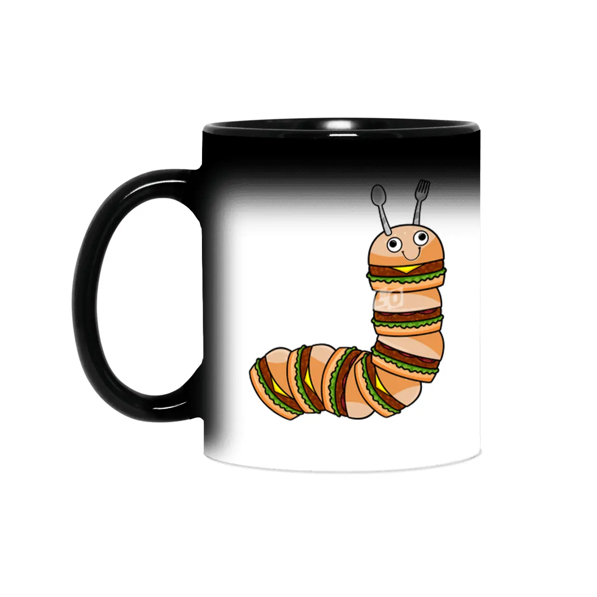 Caterpillar as Cheeseburger with Beef & Salad Sihirli Kupa
