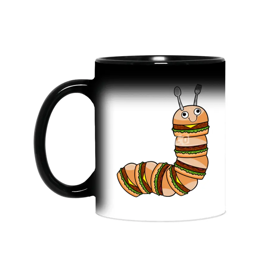 Caterpillar as Cheeseburger with Beef & Salad Sihirli Kupa