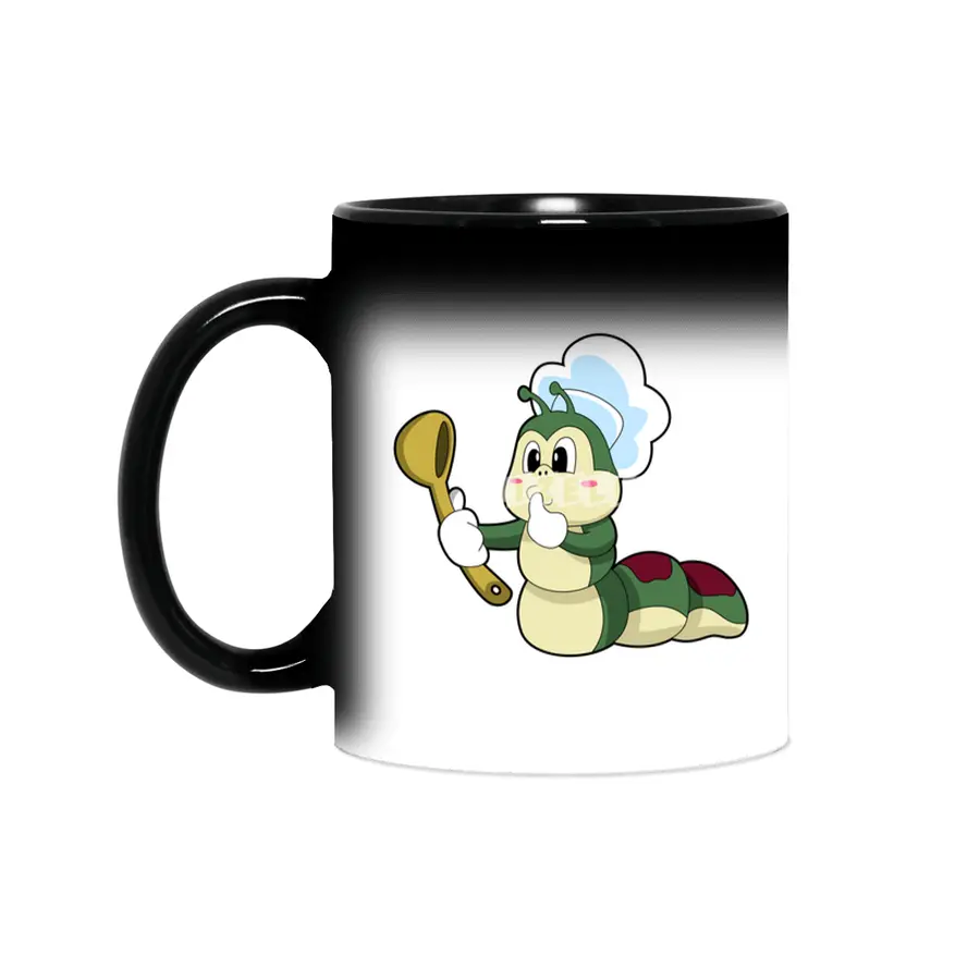 Caterpillar as Chef with Wooden spoon Sihirli Kupa