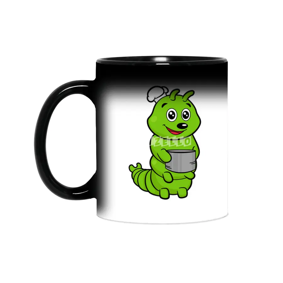 Caterpillar as Cook with Cooking pot Sihirli Kupa