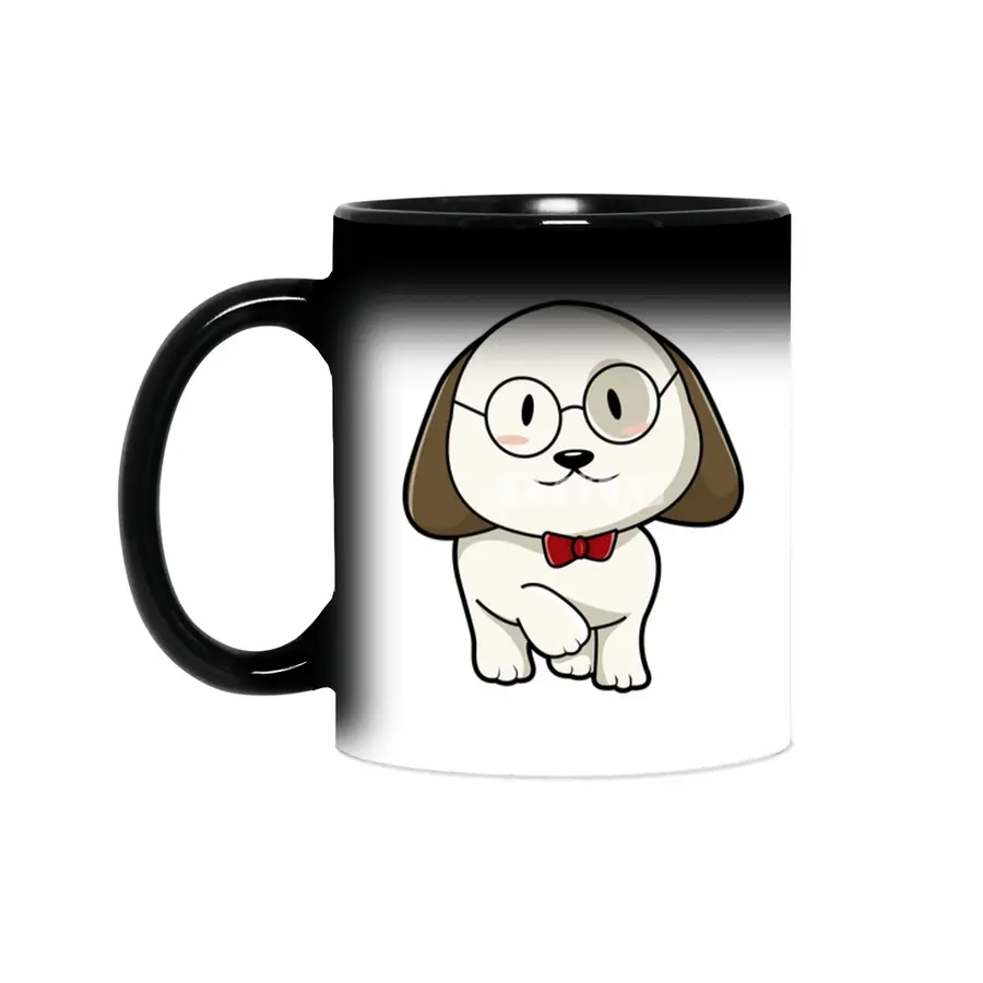 Dog with Tie & Glasses Sihirli Kupa
