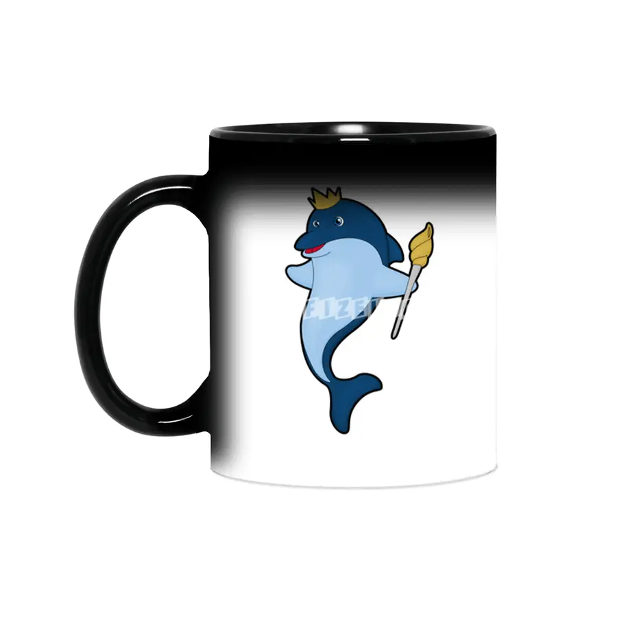 Dolphin as King with Staff & Crown Sihirli Kupa
