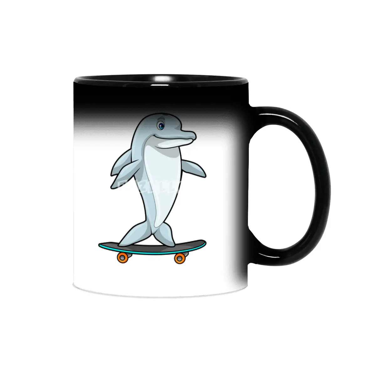 Dolphin as Skater with Skateboard Sihirli Kupa