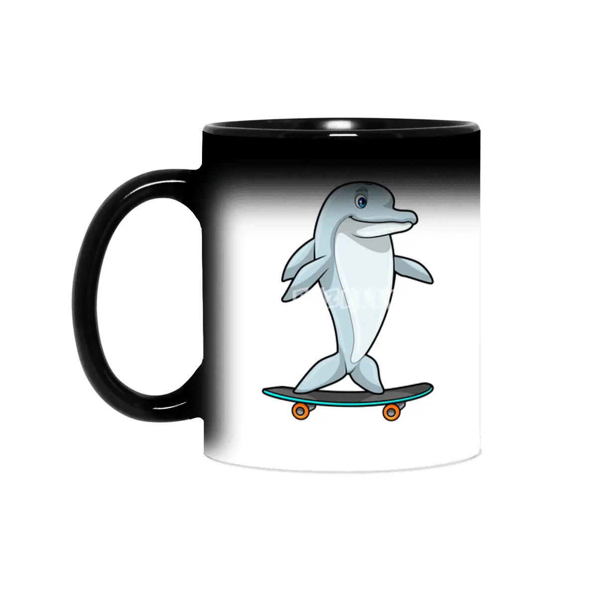 Dolphin as Skater with Skateboard Sihirli Kupa
