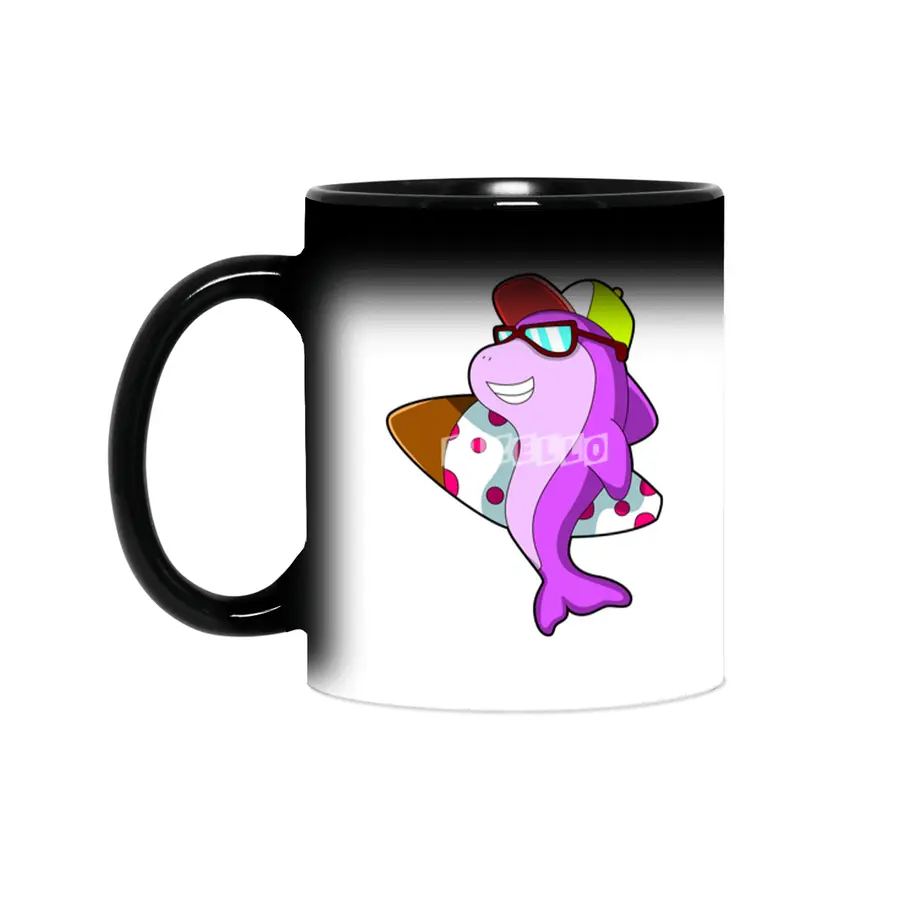 Dolphin as Surfer with Surfboard & Cap Sihirli Kupa