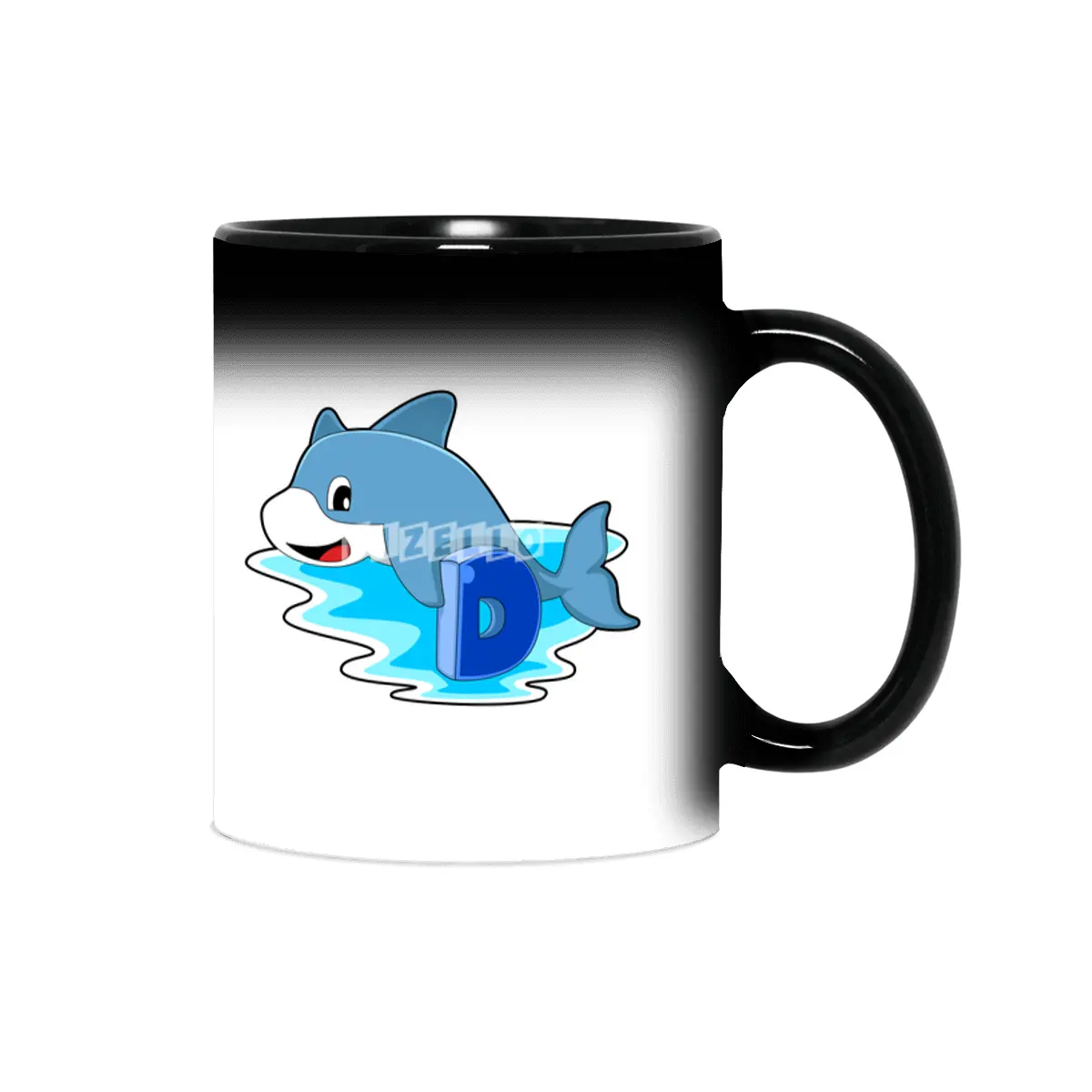 Dolphin at Swimming with Letter Sihirli Kupa