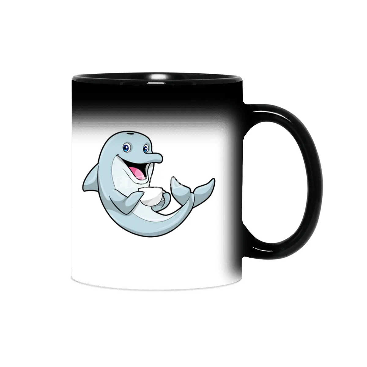 Dolphin with Cup of Coffee Sihirli Kupa