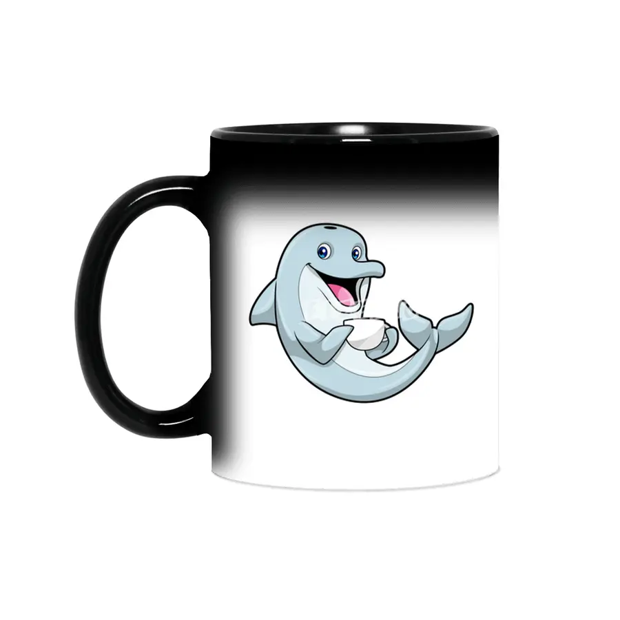Dolphin with Cup of Coffee Sihirli Kupa