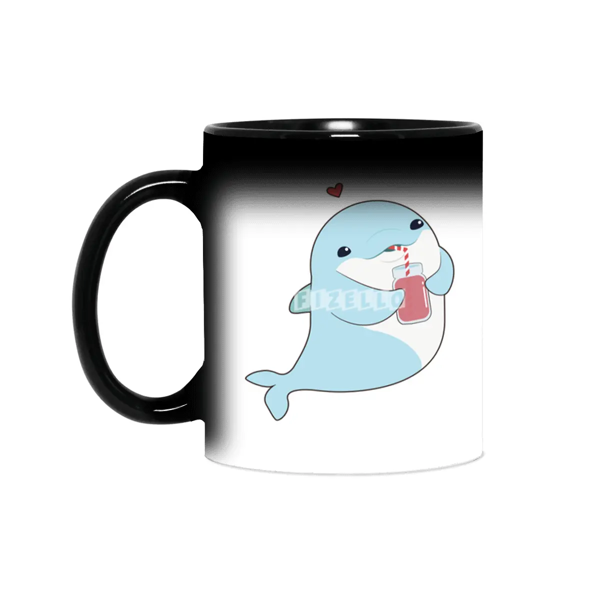 Dolphin with Drink & Heart Sihirli Kupa