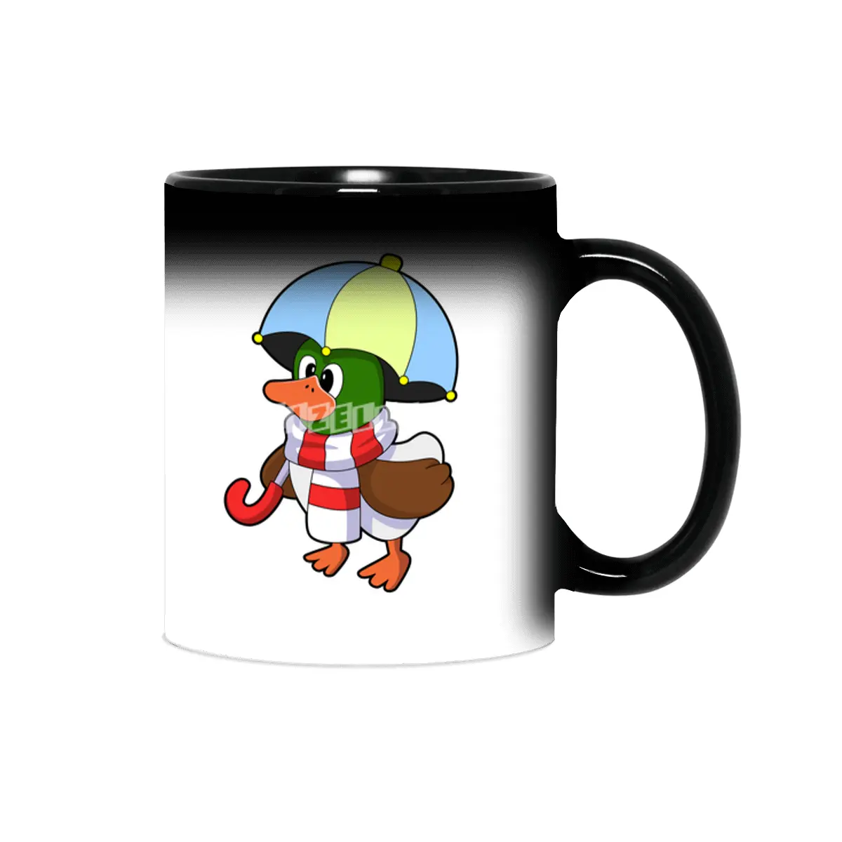 Duck at Raining with Umbrella Sihirli Kupa