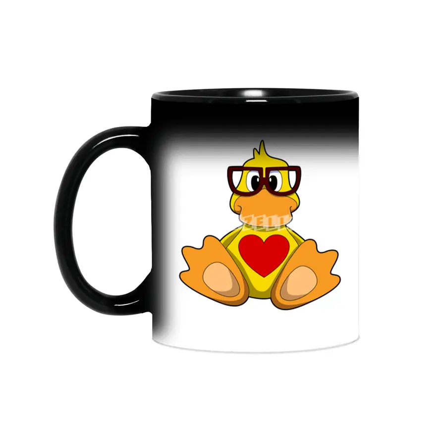 Duck with Heart & Glasses Sihirli Kupa
