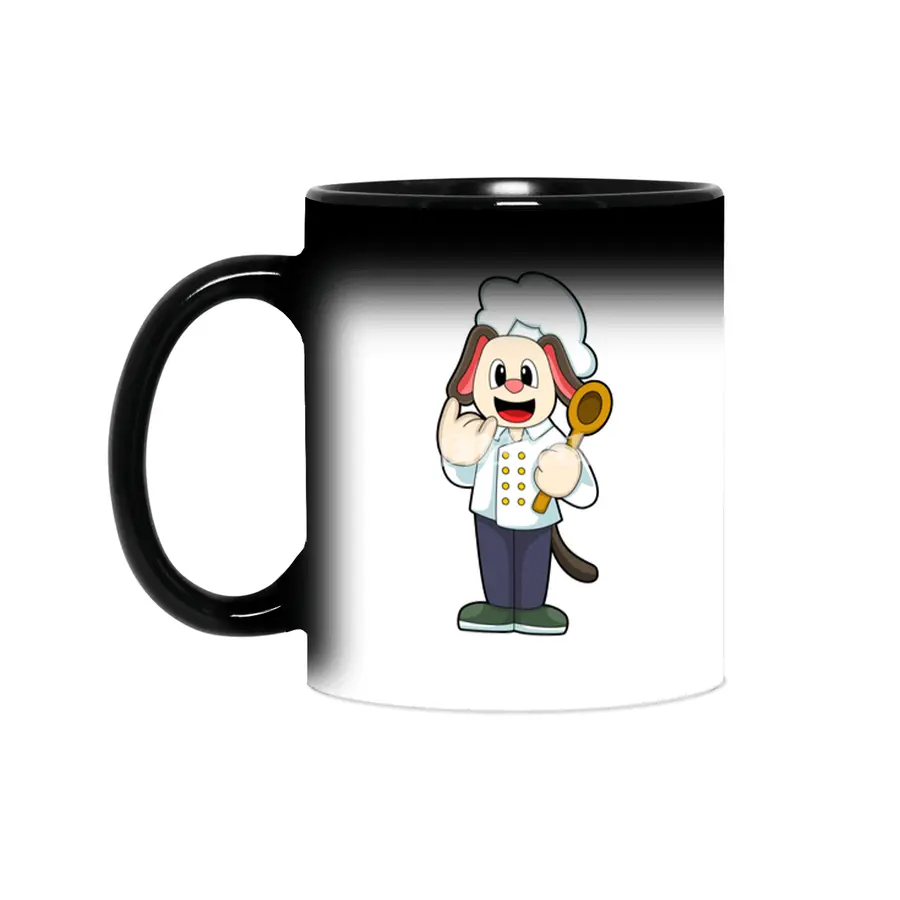 Dog as Cook with Wooden spoon & Cooking apron Sihirli Kupa