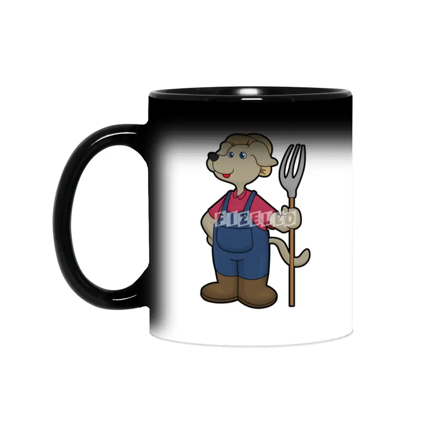 Dog as Farmer with Rake & Hat Sihirli Kupa