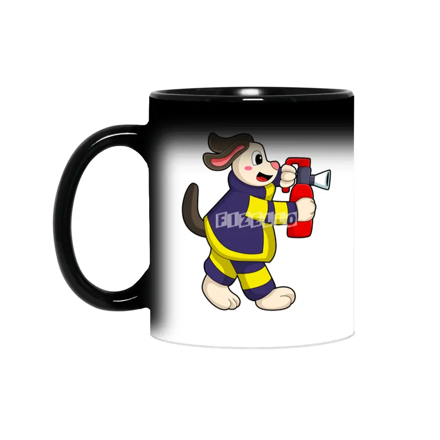 Dog as Firefighter with Fire extinguisher Sihirli Kupa
