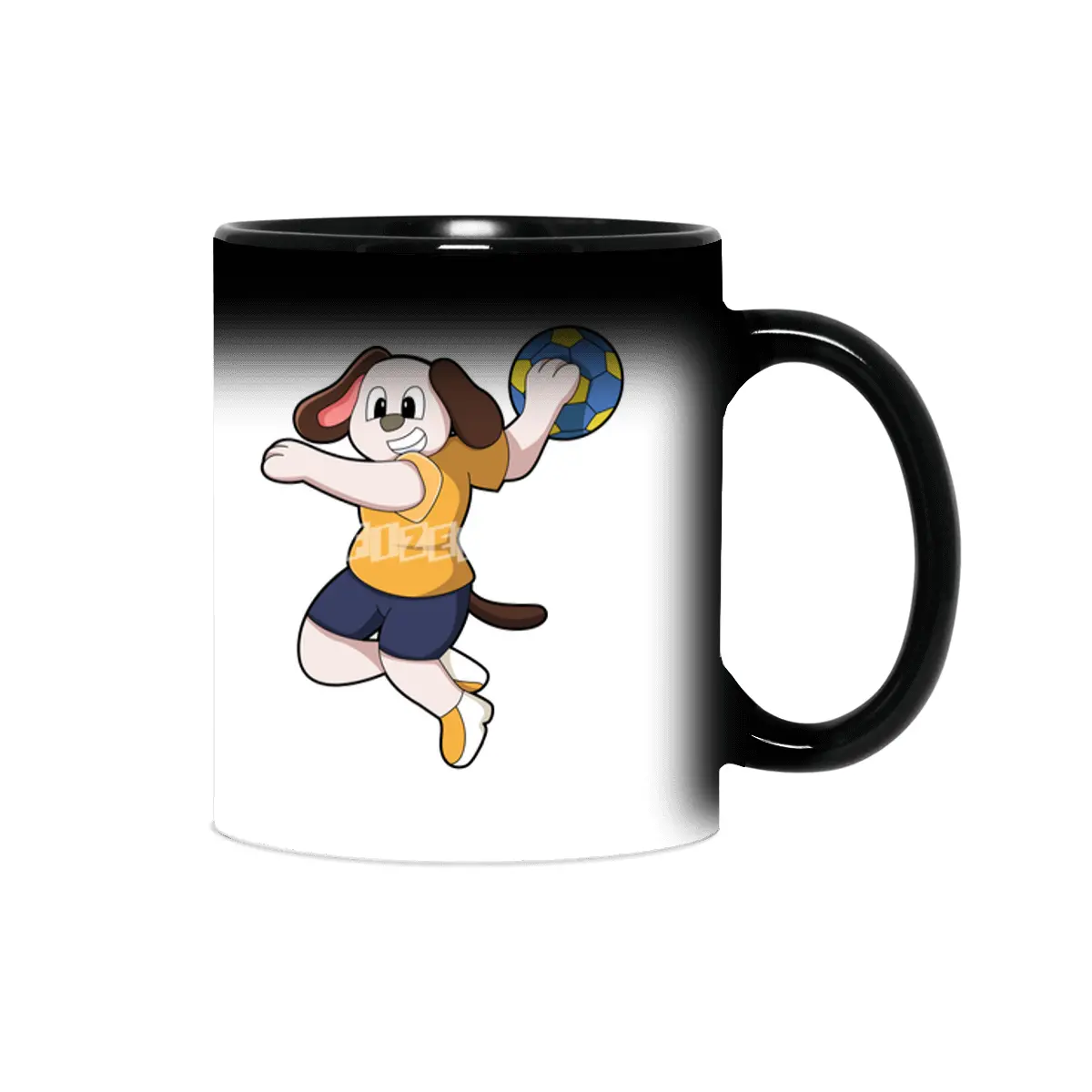 Dog as Handball player with Handball Sihirli Kupa