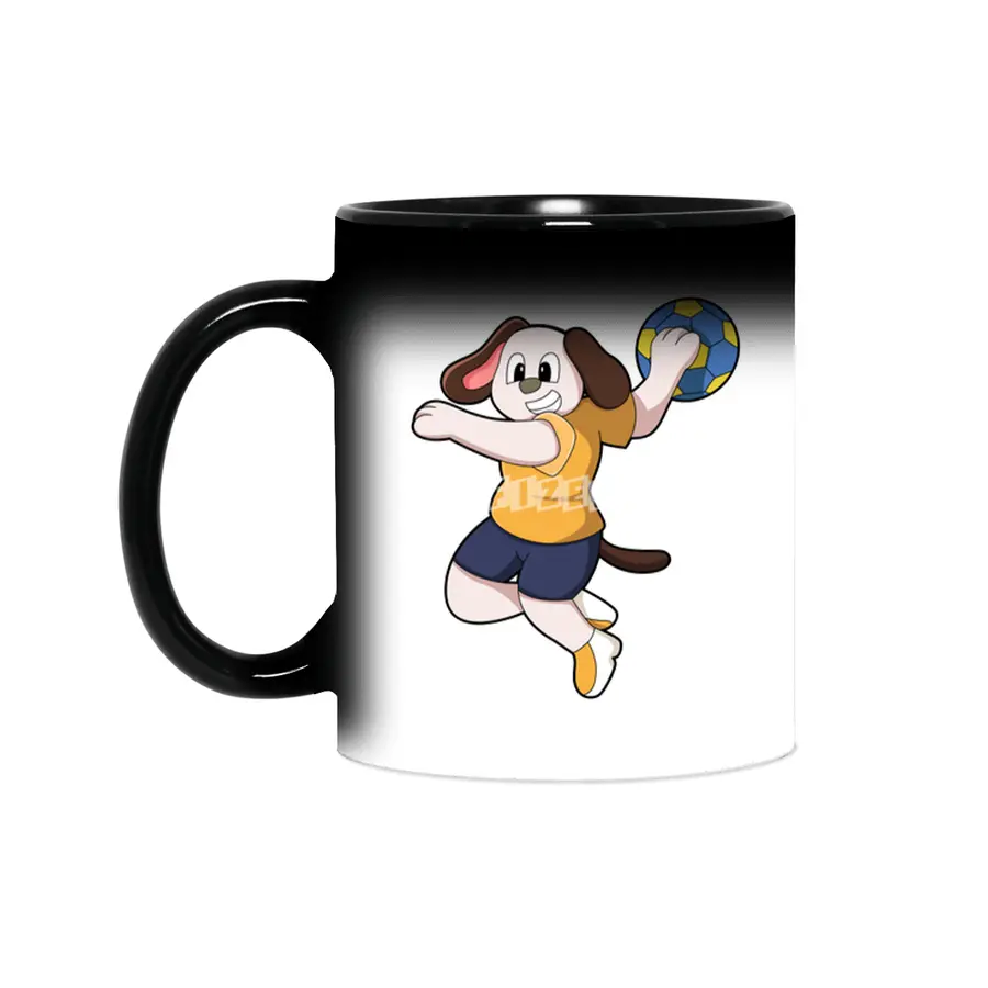 Dog as Handball player with Handball Sihirli Kupa
