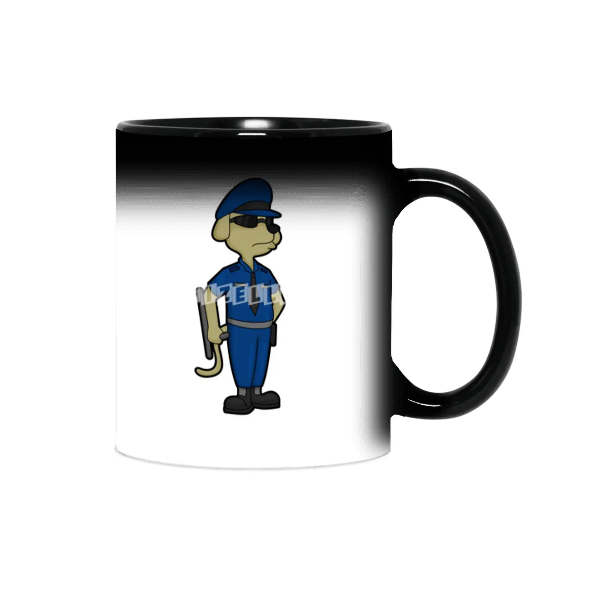 Dog as Police officer with Baton & Sunglasses Sihirli Kupa