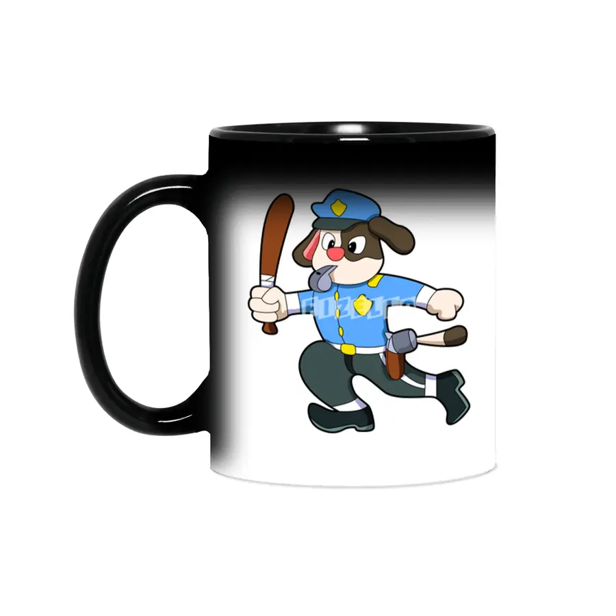Dog as Police officer with Baton - Police Sihirli Kupa
