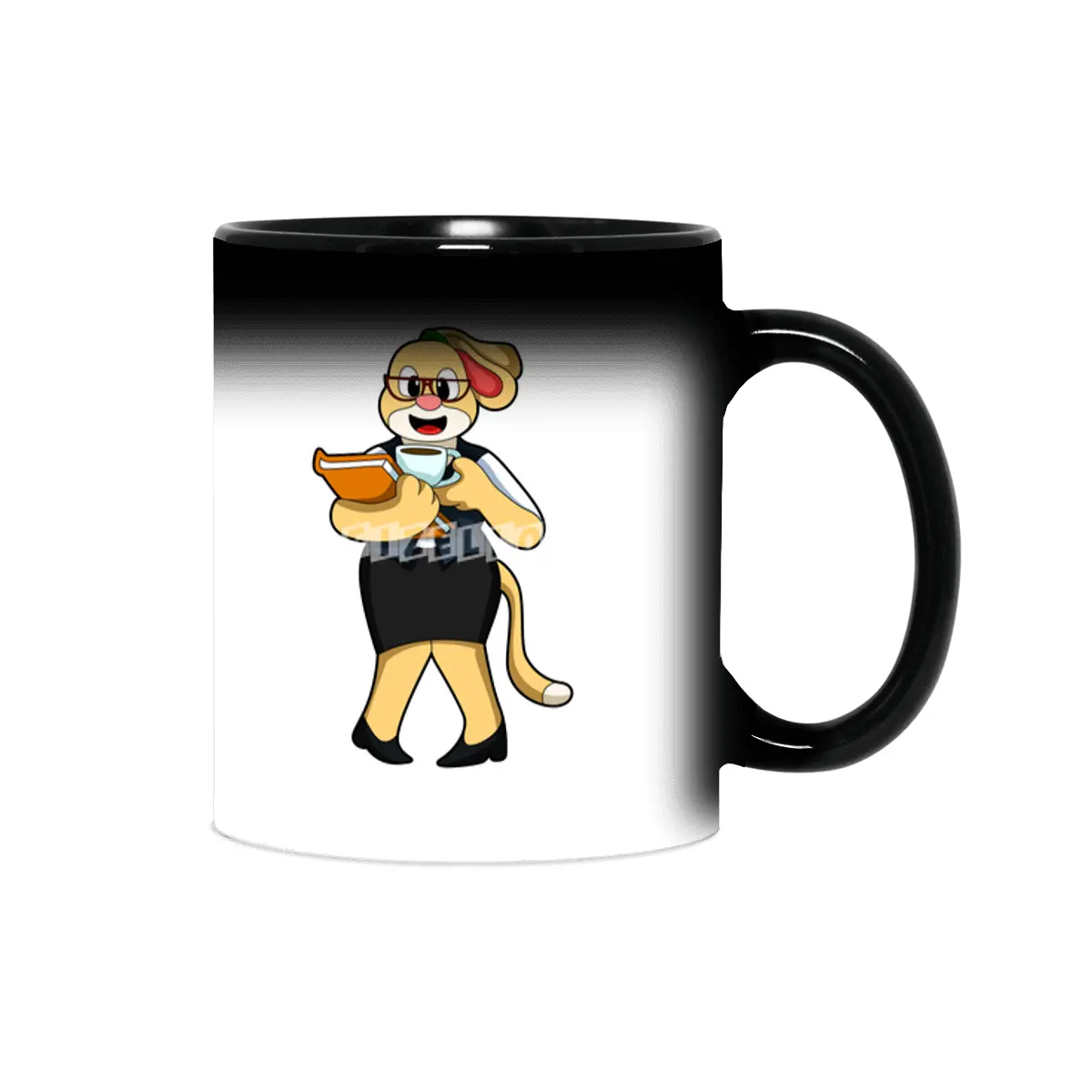 Dog as Secretary with Cup of Coffee Sihirli Kupa