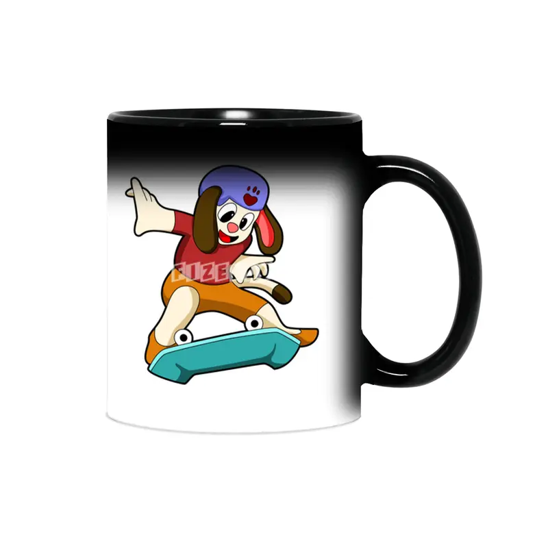 Dog as Skater with Skateboard Sihirli Kupa