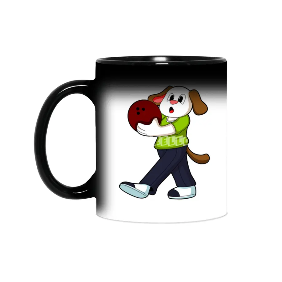 Dog at Bowling with Bowling ball Sihirli Kupa