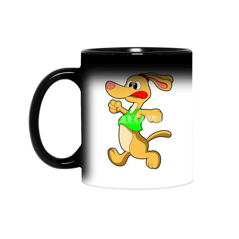 Dog at Fitness - Jogging with Tank top Sihirli Kupa