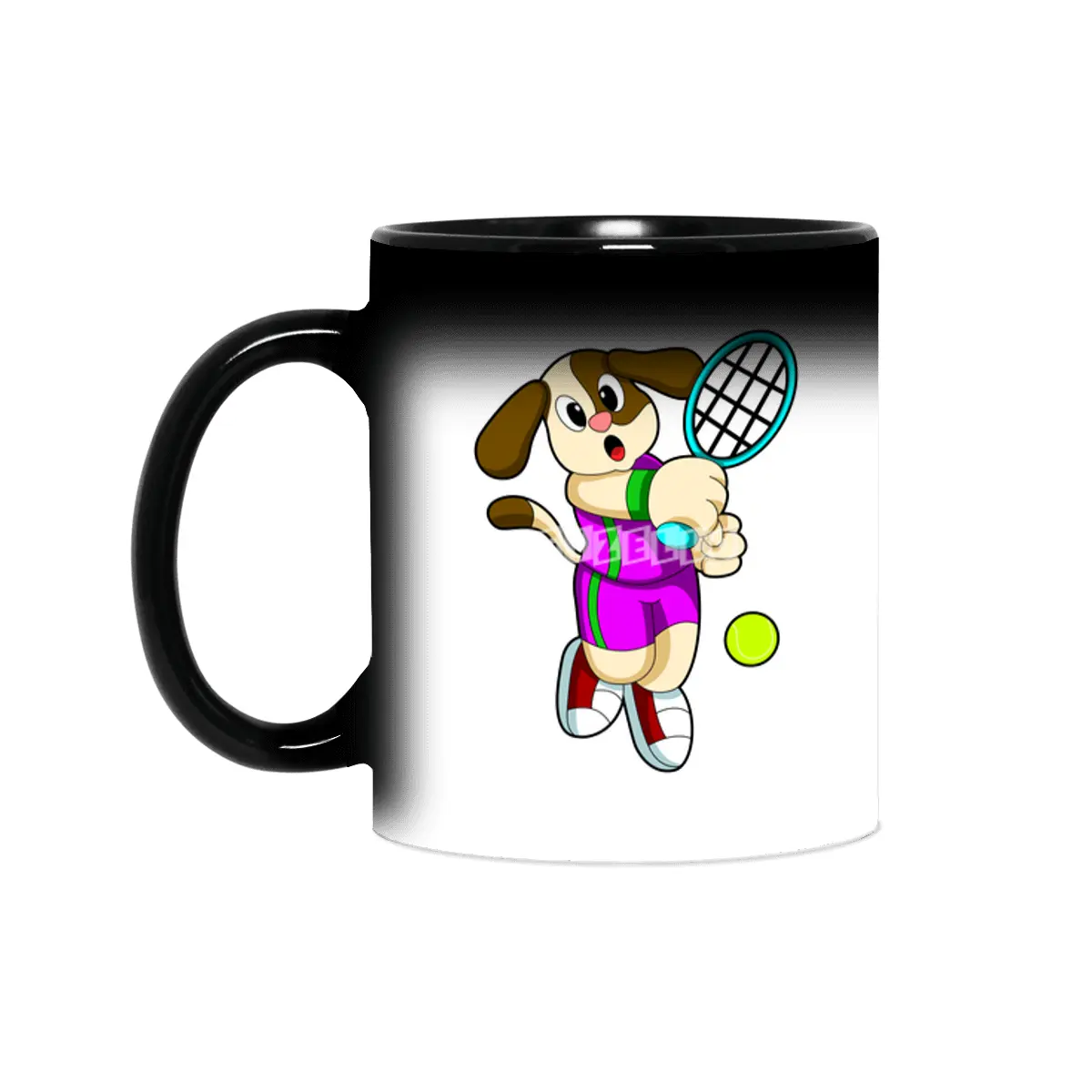 Dog at Tennis with Tennis racket & Tennis ball Sihirli Kupa