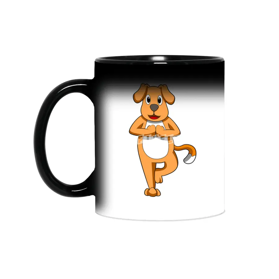 Dog at Yoga Stretching exercises Sihirli Kupa