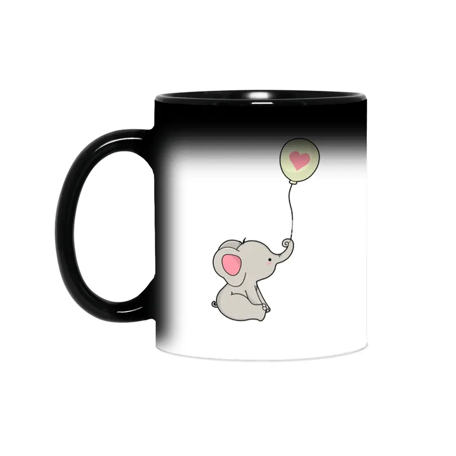 Elephant & Balloon with Heart Sihirli Kupa
