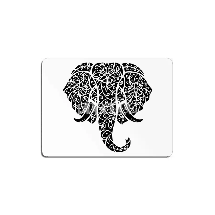 Ornate Elephant (Black on White) MDF Tablo
