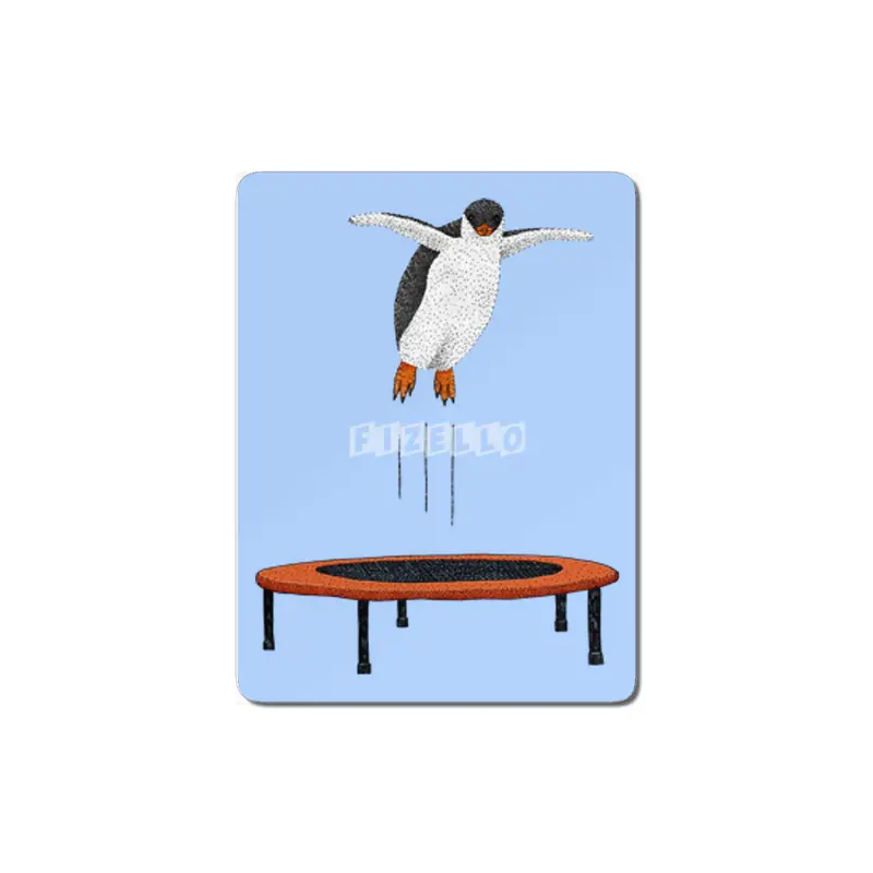 Penguin On A Trampoline MDF Tablo