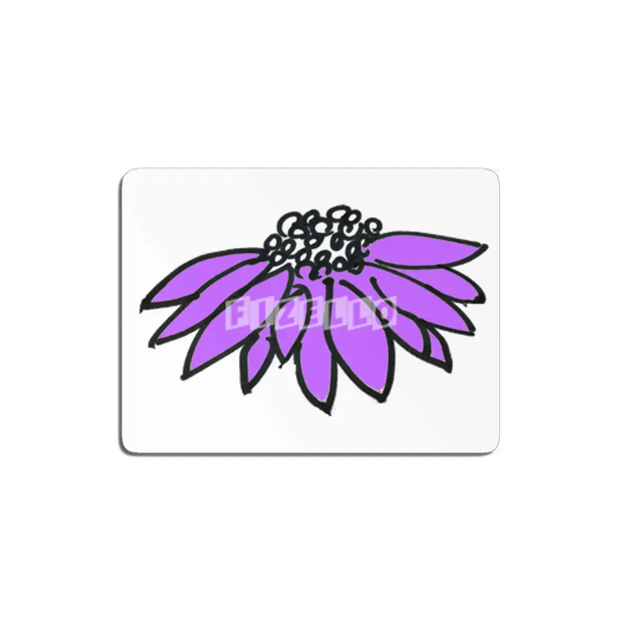 Purple Sketched Flower MDF Tablo
