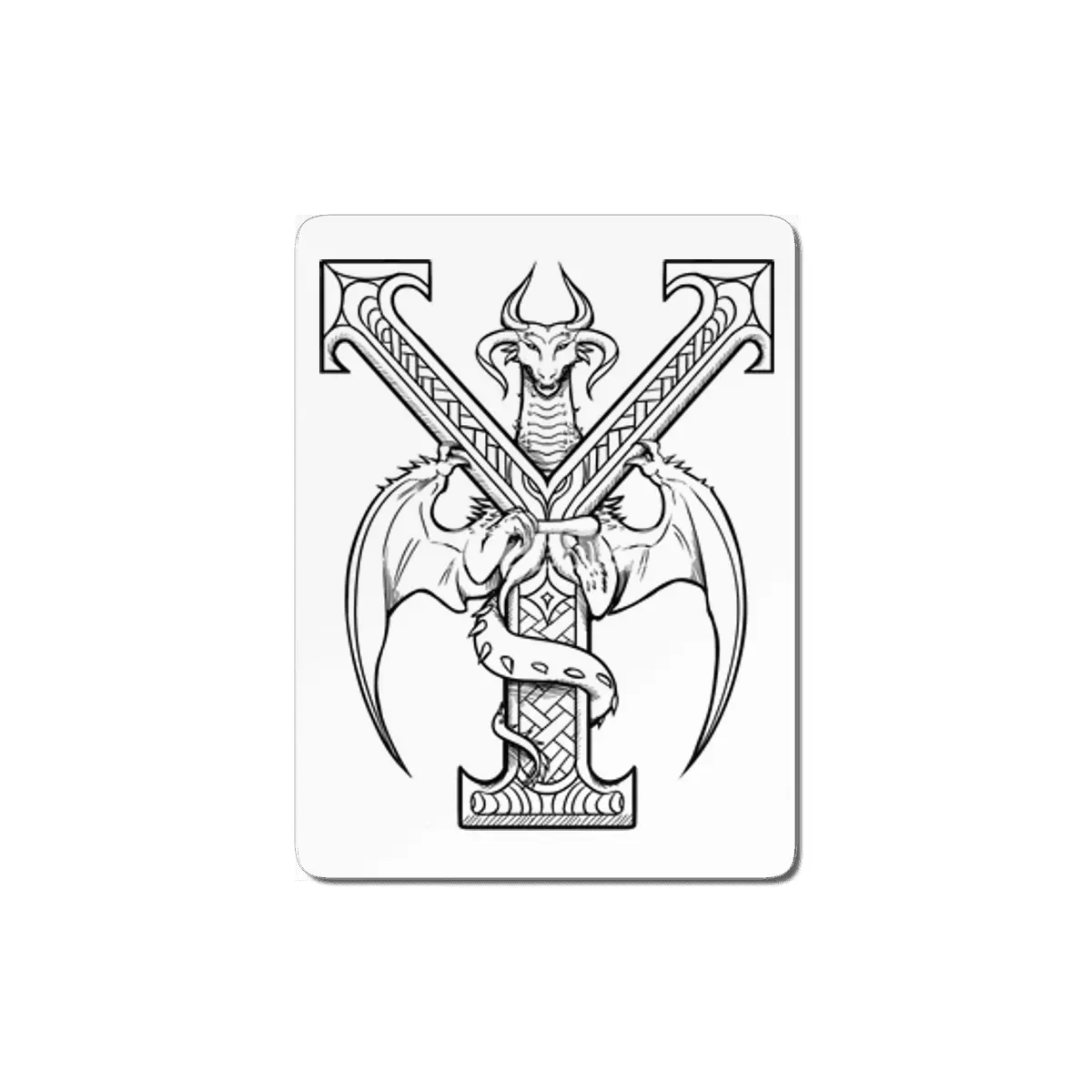 Y Dragon Alphabet MDF Tablo